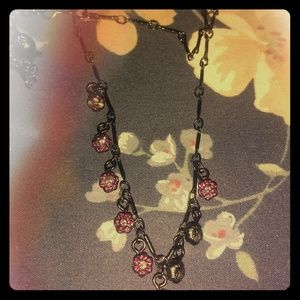 Vintage Crystal flower necklace